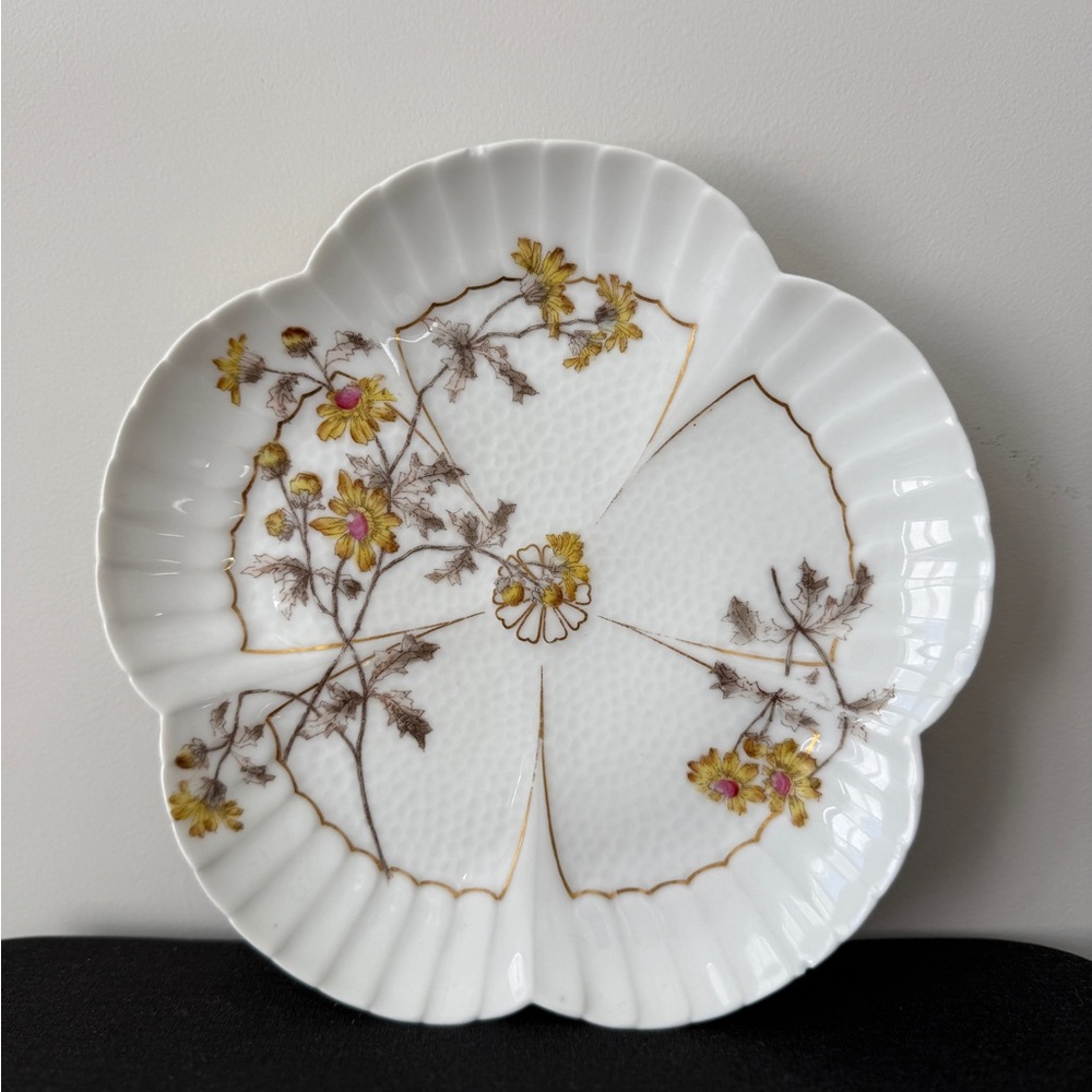 Antique French Porcelain Scalloped Plate made by Charles Field Haviland